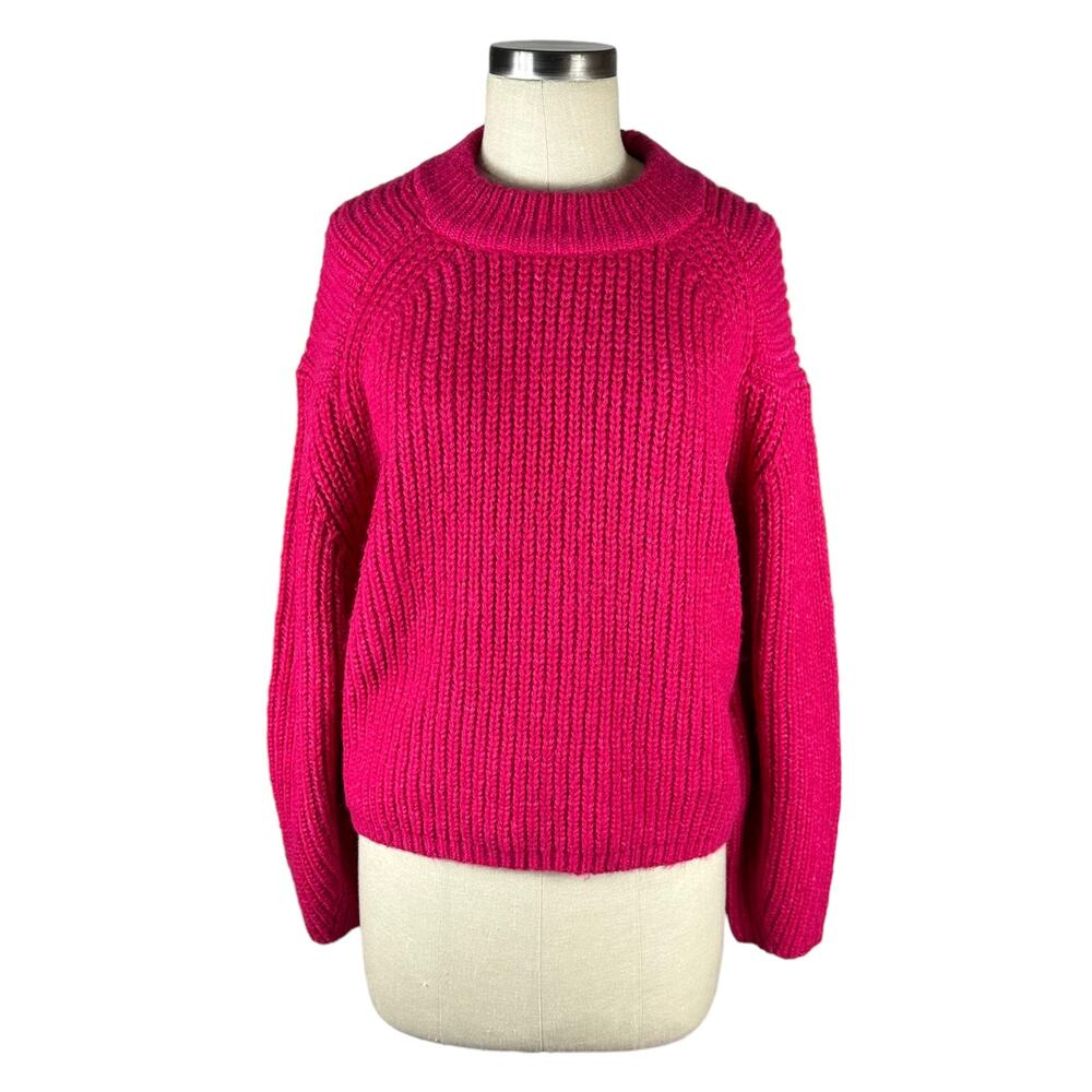 REBECCA MINKOFF Neon Pink Bold Heavy Knit Pullover Sweater Jumper Valerie M NWT